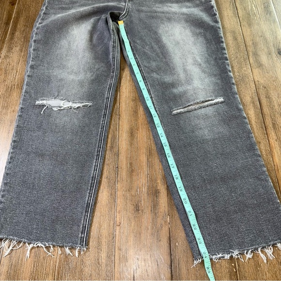 KUT Rachael Fab Ab Mom Jeans Ankle Crop Straight High Rise Raw Hem Button Fly - Picture 6 of 8